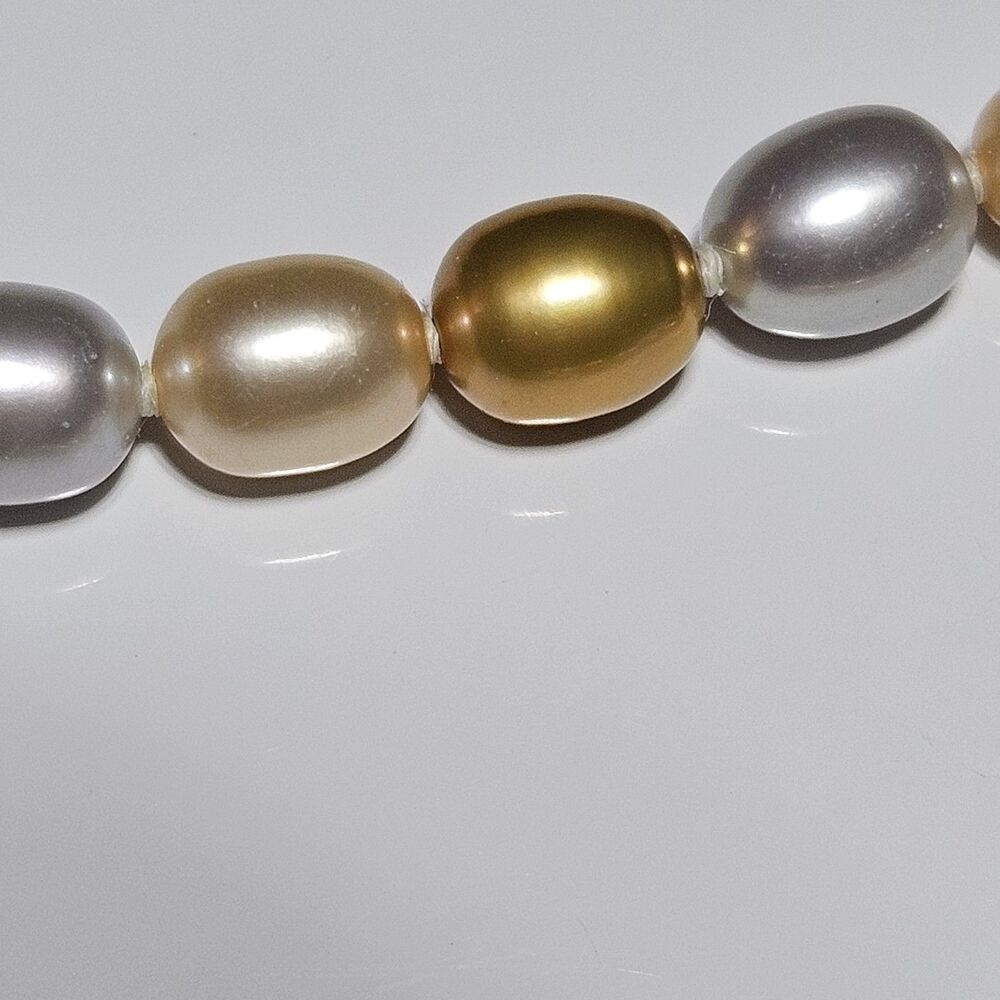 Honora Sterling Silver Pastel Oval Cultured Pearl Necklace 20"